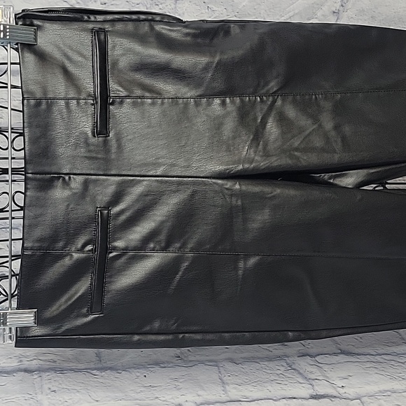 ZARA Faux Leather Black Pants Small - Picture 2 of 7